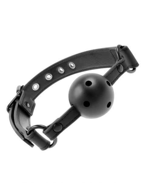 Fetish Bâillon-boule Respirant En Cuir Vegan 1 Fetish Bâillon-boule Respirant En Cuir Vegan