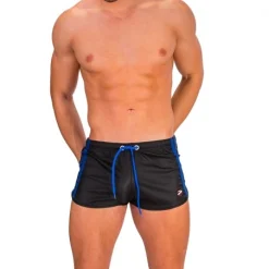 Barcode Berlin Short Byron Bandes Bleues -Vestiaire Fetish Soldes barcode berlin short byron bandes bleues 3