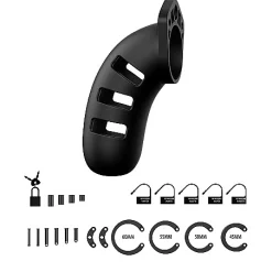 Cage De Chasteté Souple "21" (noire) - Mancage 6 Cage De Chasteté Souple "21" (noire) - Mancage -Vestiaire Fetish Soldes cage de chastete souple 21 noire mancage 2