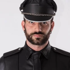 Rob Casquette Chaine Cuir -Vestiaire Fetish Soldes casquette chaine cuir 4