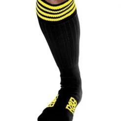 RoB Accessoires Chaussettes Sneaker Noires Bandes Jaunes