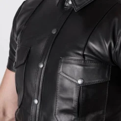 Bruthal Gear Chemise Cuir Slim Fit Premium 8 Bruthal Gear Chemise Cuir Slim Fit Premium -Vestiaire Fetish Soldes chemise cuir slim fit premium 2