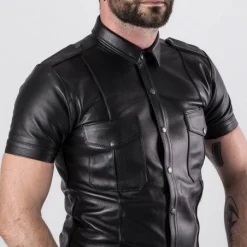 Bruthal Gear Chemise Cuir Slim Fit Premium 10 Bruthal Gear Chemise Cuir Slim Fit Premium -Vestiaire Fetish Soldes chemise cuir slim fit premium 4