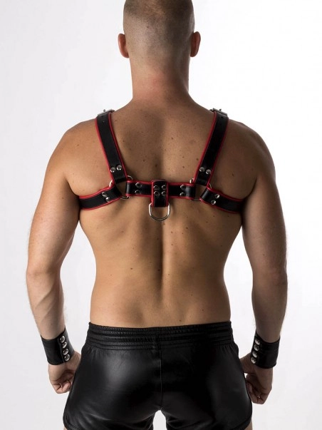 RoB Accessoires Harnais En Cuir Souple Pitbull Bords Rouges 3 RoB Accessoires Harnais En Cuir Souple Pitbull Bords Rouges – Image 3