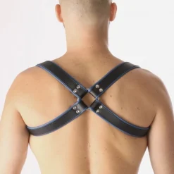 RoB Accessoires Harnais Epaules Bords Bleus En Cuir Souple -Vestiaire Fetish Soldes harnais epaules bords bleus en cuir souple 2