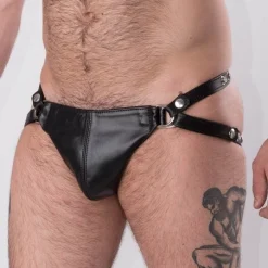 Rob Jockstrap Coque Amovible Cuir -Vestiaire Fetish Soldes jockstrap coque amovible cuir 3