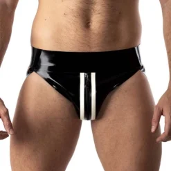 RoB Latex Et Néoprène Jockstrap Zip Blanc/noir Latex