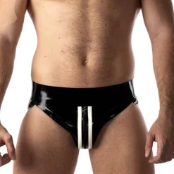 RoB Latex Et Néoprène Jockstrap Zip Blanc/noir Latex -Vestiaire Fetish Soldes jockstrap zip blanc noir latex 3