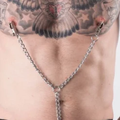 Rimba Kit Pinces à Tétons, Chaine Métal Et Cockring -Vestiaire Fetish Soldes kit pinces a tetons chaine metal et cockring 3