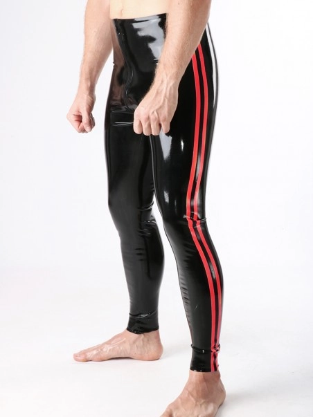 RoB Latex Et Néoprène Legging Fullzip Bandes Rouges 3 RoB Latex Et Néoprène Legging Fullzip Bandes Rouges – Image 3