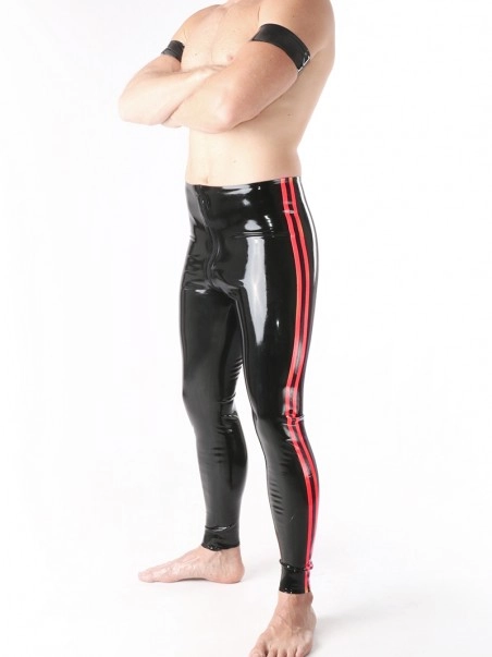 RoB Latex Et Néoprène Legging Fullzip Bandes Rouges 1 RoB Latex Et Néoprène Legging Fullzip Bandes Rouges