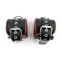 RoB Accessoires Menottes Cuir Chevilles Bords Rouges -Vestiaire Fetish Soldes menottes chevilles bords rouges cuir 2