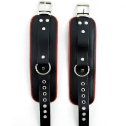 RoB Accessoires Menottes Cuir Chevilles Bords Rouges -Vestiaire Fetish Soldes menottes chevilles bords rouges cuir 5
