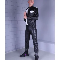 Mr. Riegillio Pantalon Droit En Cuir Fin -Vestiaire Fetish Soldes pantalon droit en cuir fin 3