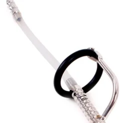 Tige Urètre Creuse Flexible Avec Anneau De Gland Métal -Vestiaire Fetish Soldes tige uretre creuse anneau caoutchouc 4